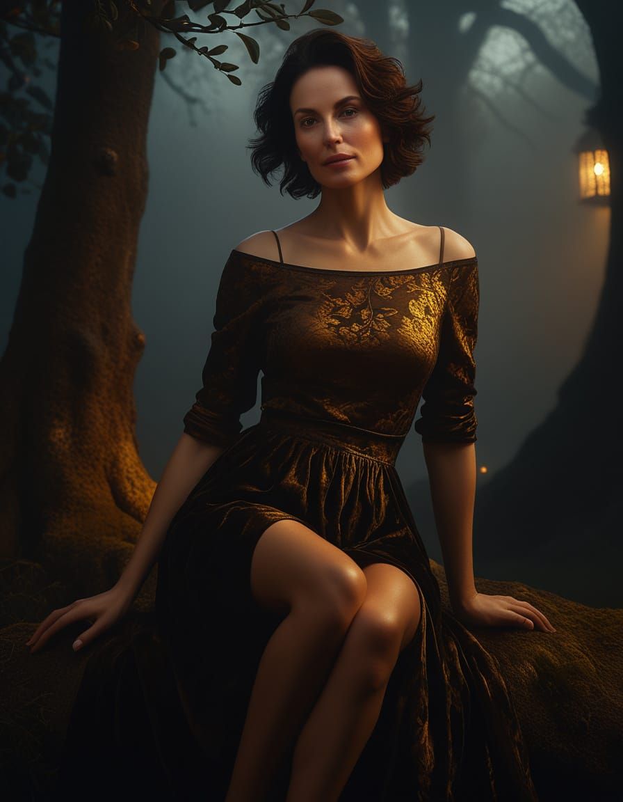 Baroque Woman in Soft Golden Light