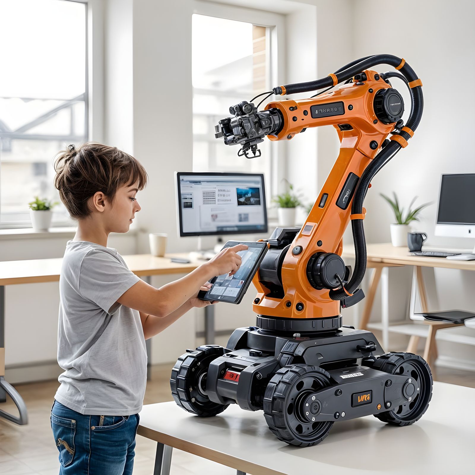 Hyperrealistic Robot Dwarf with Colorful Armor