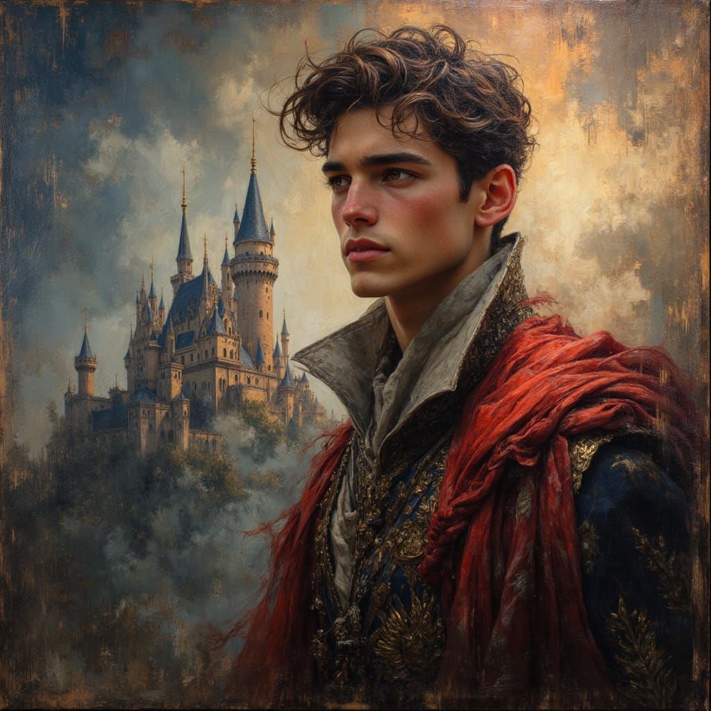 Fairytale Prince in Dramatic Oil Painting