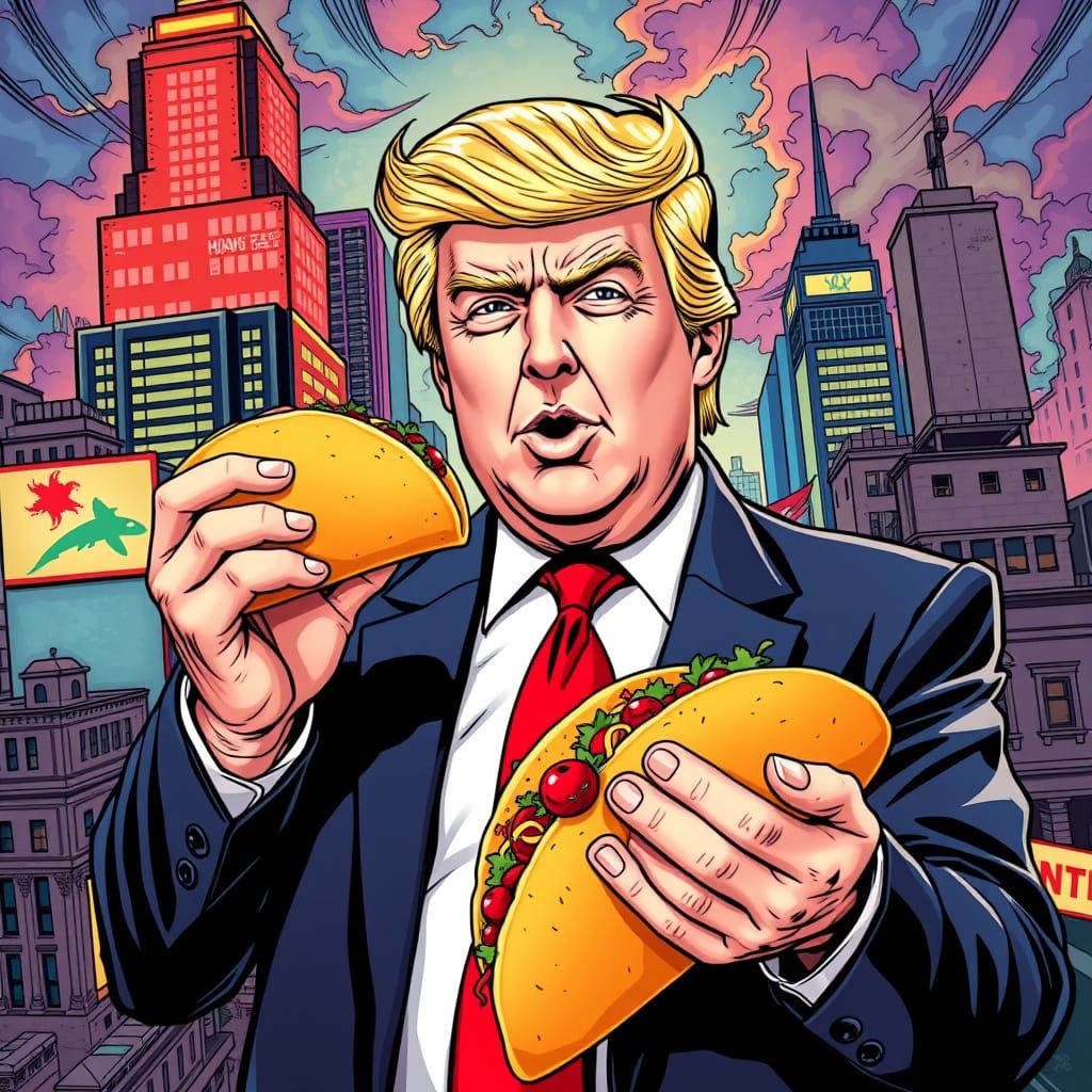 Donald Trump and a Taco: Comic Book Art