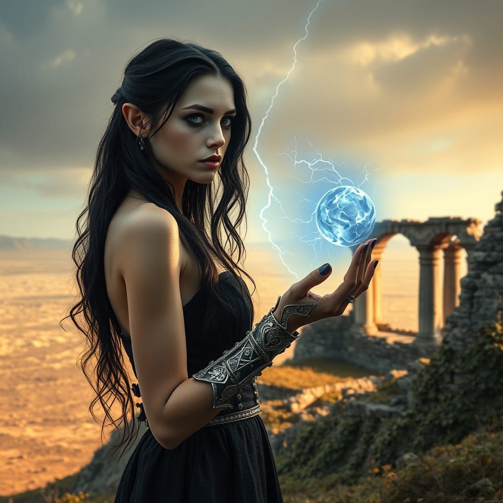 Dark Elven Princess Commands the Elements