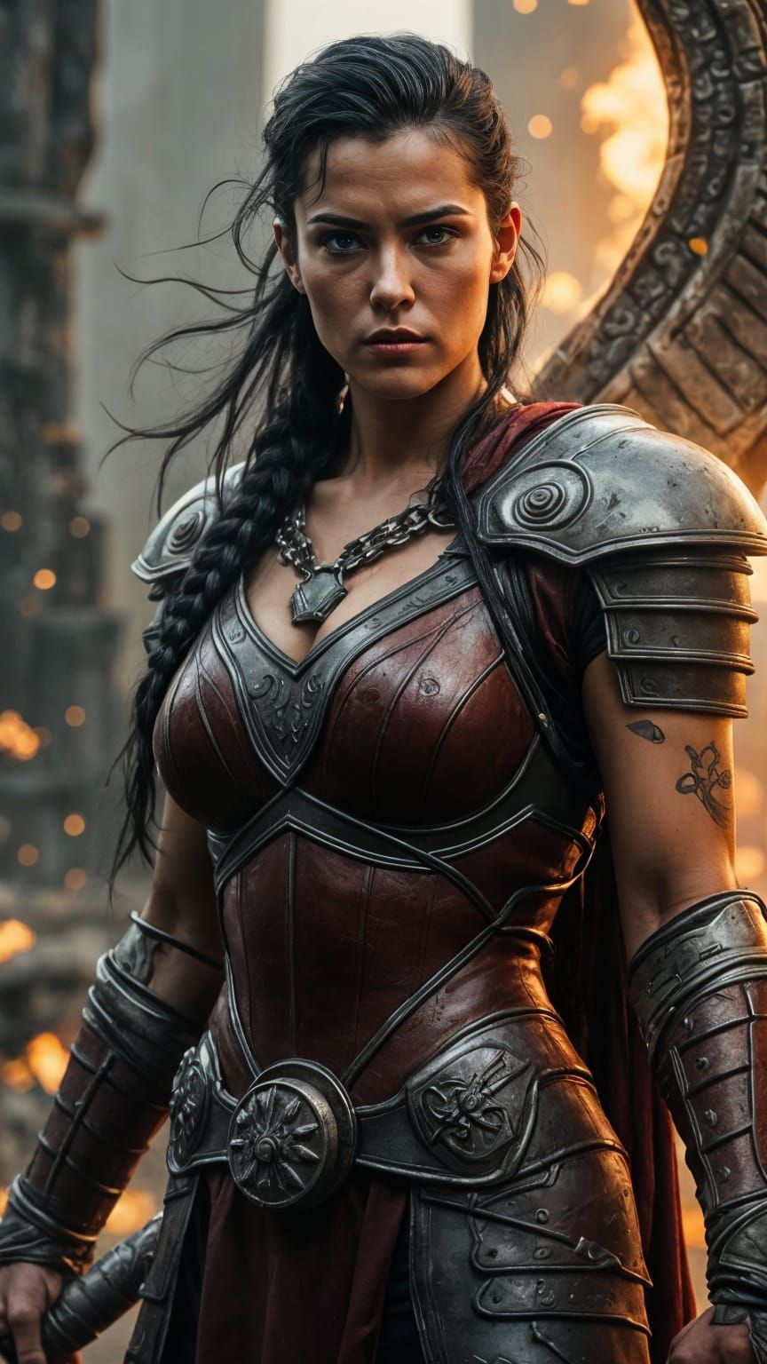 Asgardian Warrior Skurge in Fiery Battle