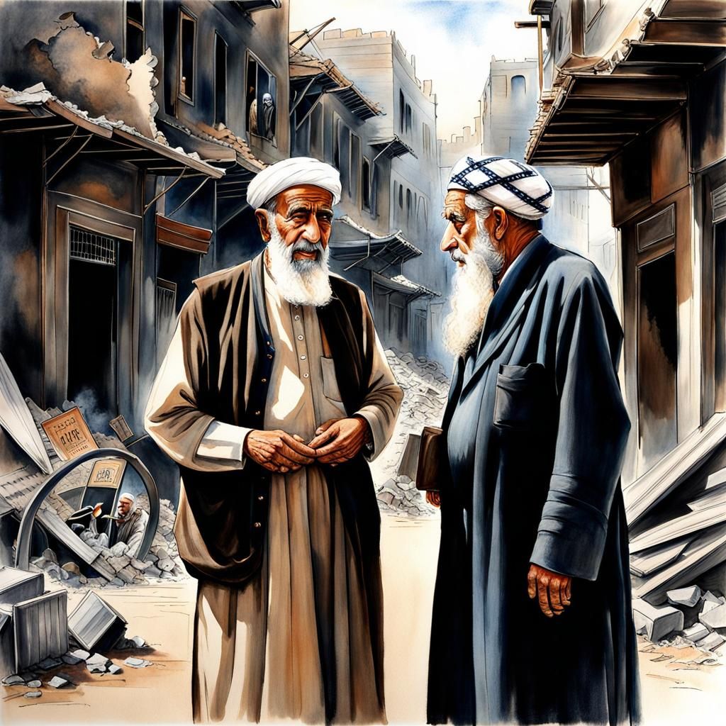 Moving Sketch of Unity Amidst War's Devastation