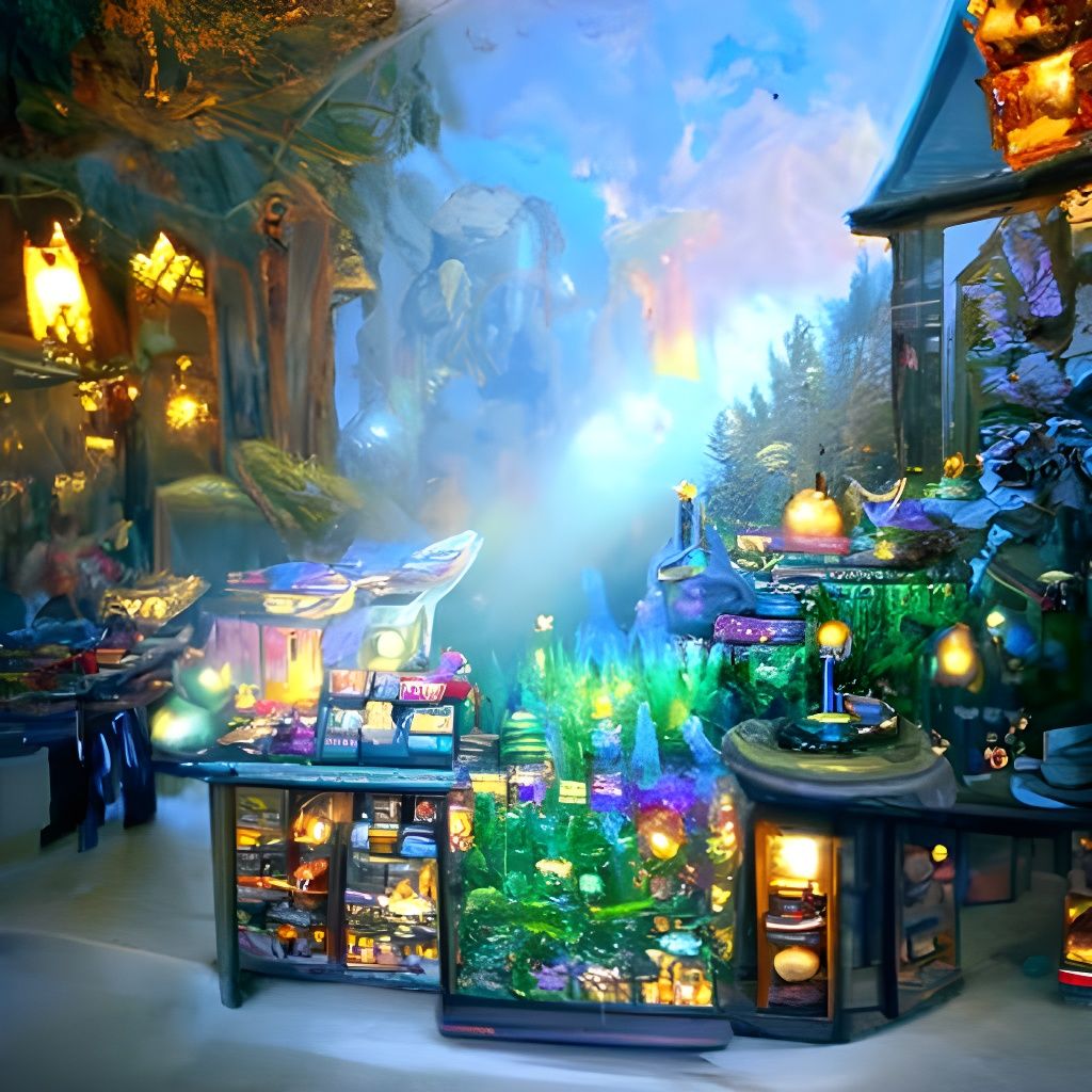 Ethereal Magic Shop Interior in Fantasy Style