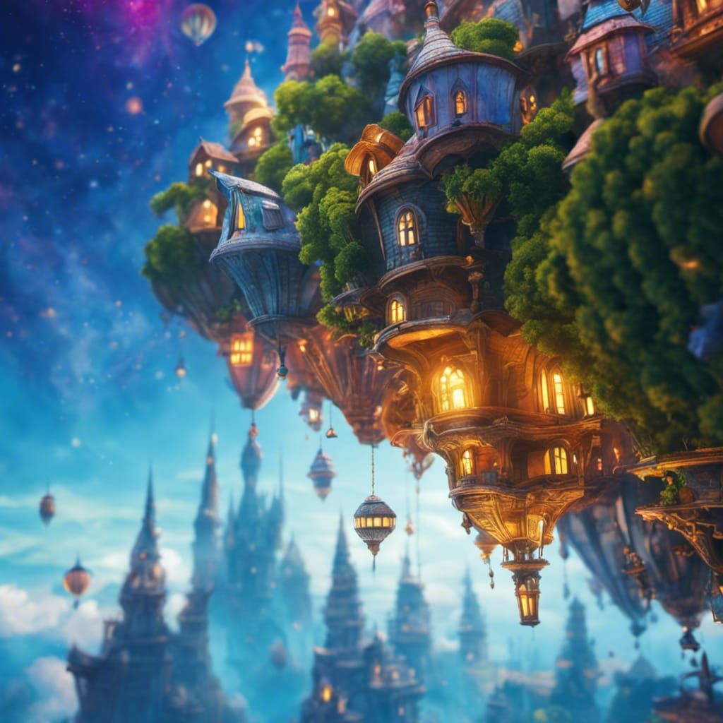 Magical Dream Towns Suspended Above the World