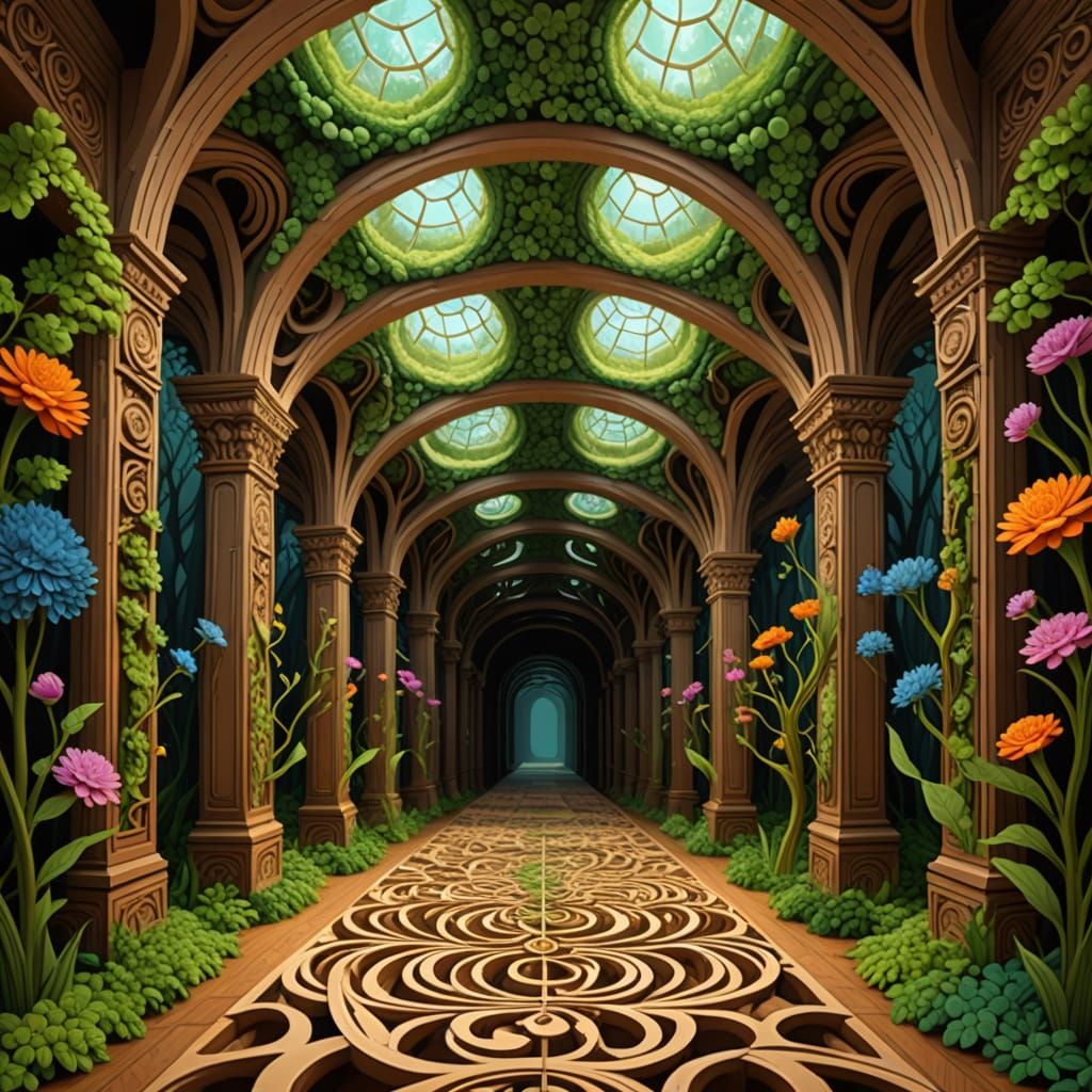Gallery Hall of Forest Gods in 3D Shading
