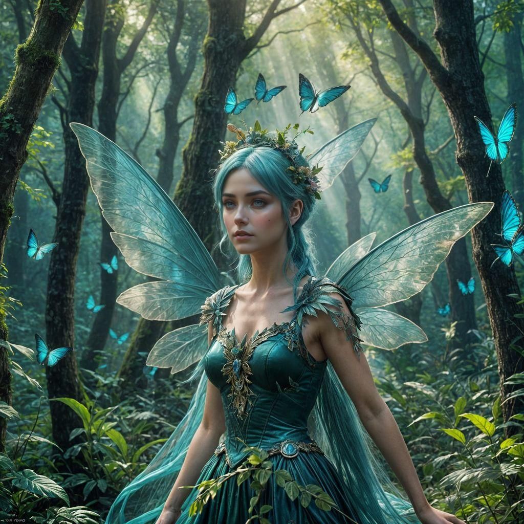 Enchanting Forest Fairy in a Detailed Digital Painting
