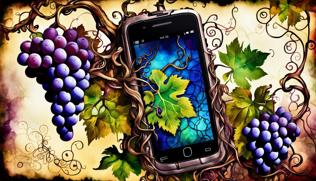 Grape Vine Entrapment in Alcohol Ink Style