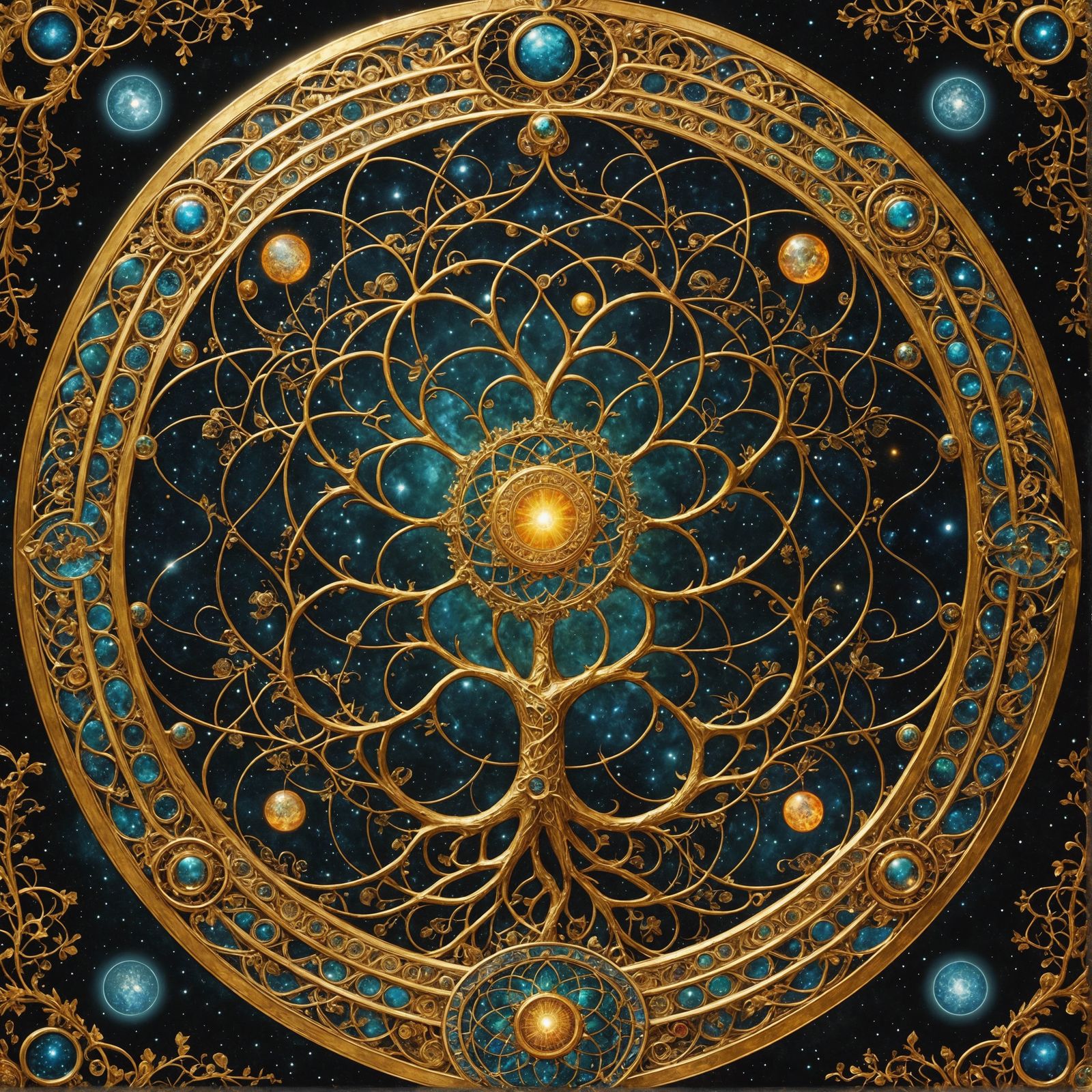 Gilded Tree of Life: Sacred Geometry Photograph