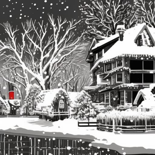 Christmas Winter Wonderland in Studio Ghibli Style