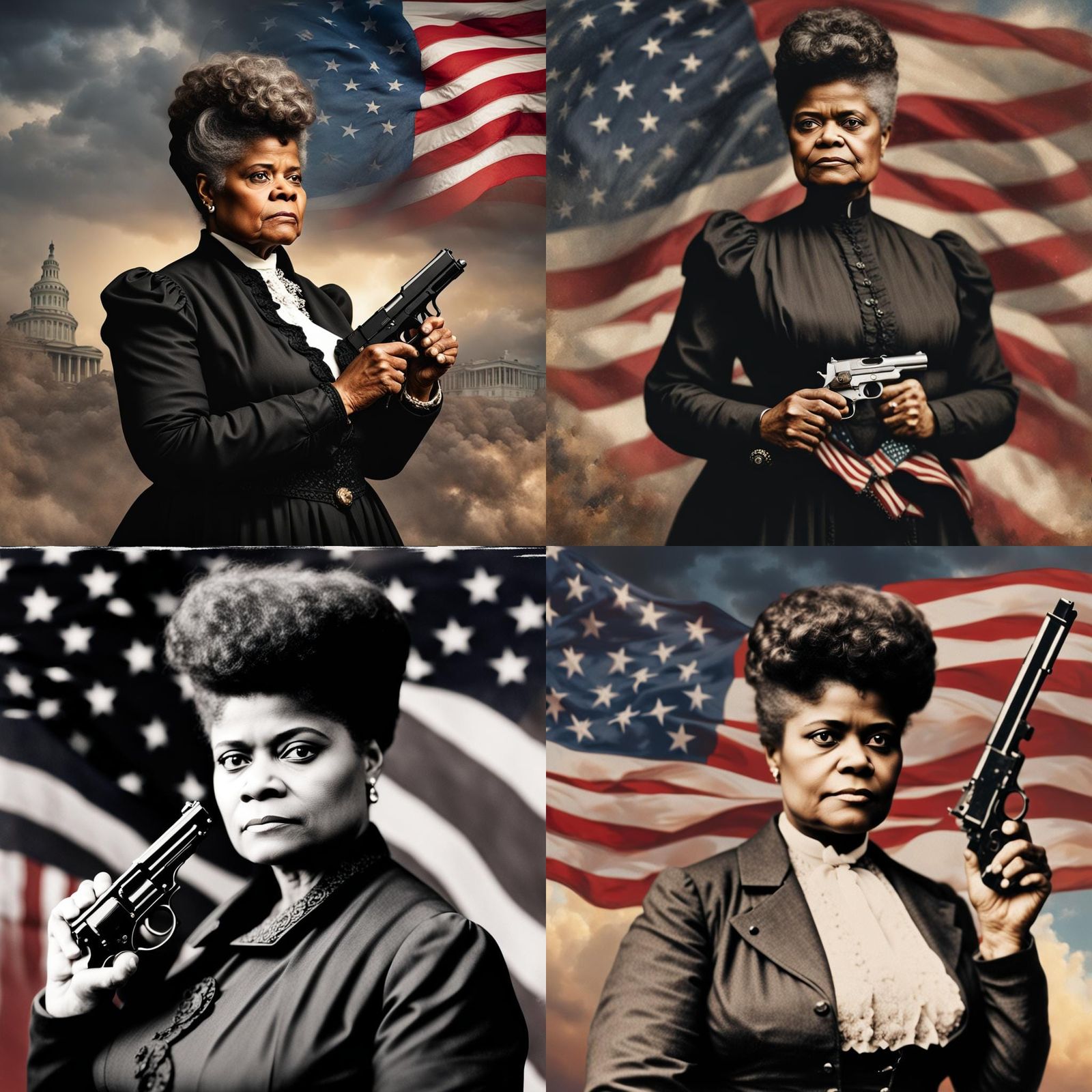 Ida B. Wells Portrait with Flags