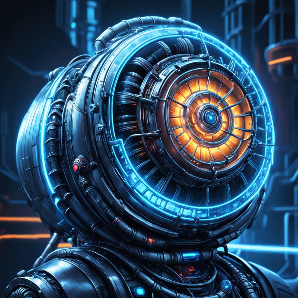 Sci-Fi Turbo Reactor Limace in Neon Digital Art