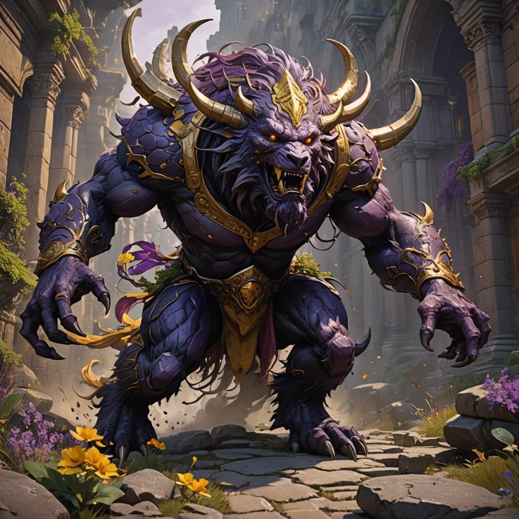 Stone Beast Running: Dark Fantasy Concept Art
