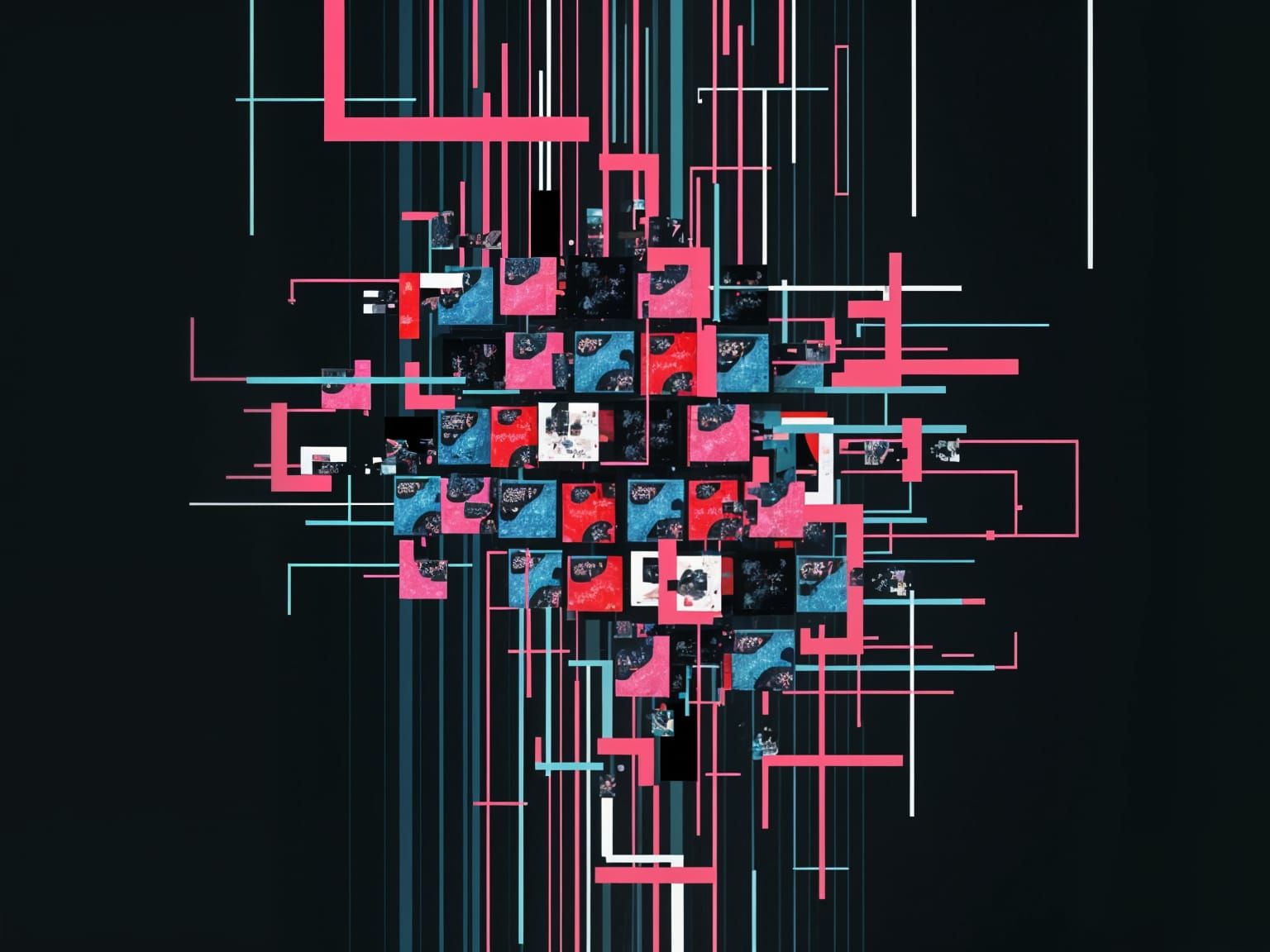 Minimalist Chaos Digital Glitch Art