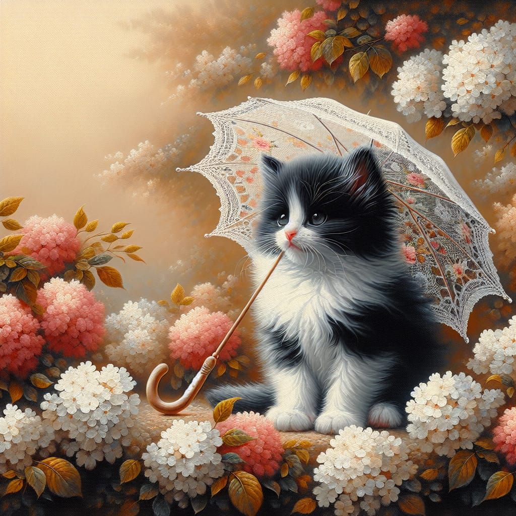 Tender Innocence in Blooming Garden