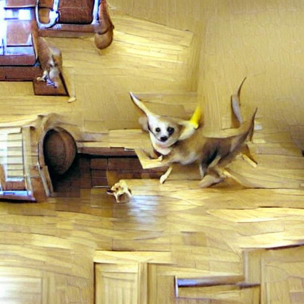 Chihuahua Playing Happily Indoors