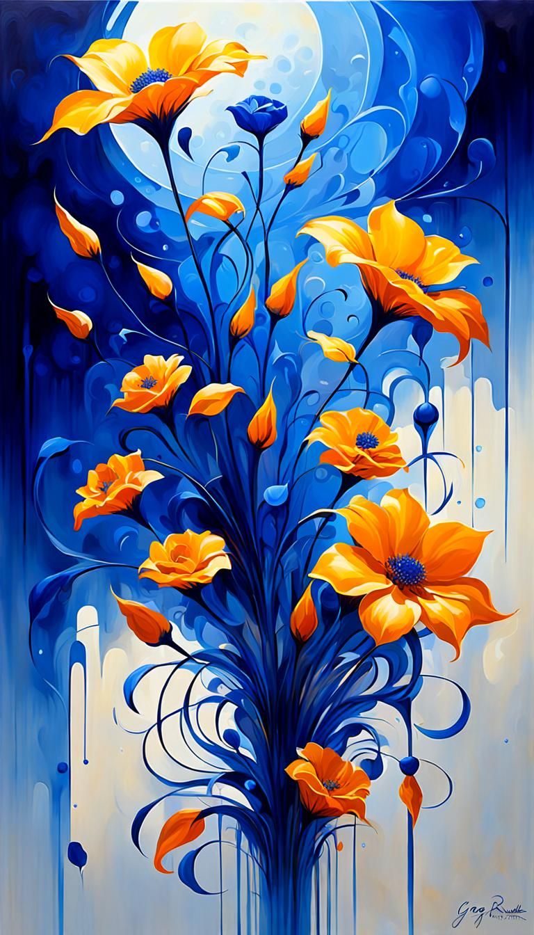 Ethereal Floral Sonata: A Surreal Abstract Art Piece