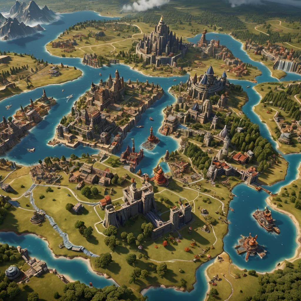 Sid Meier's Civilization Gameboard in Detailed Matte Paintin...