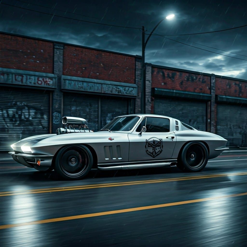 Chevrolet Corvette C2 in American Comics Style