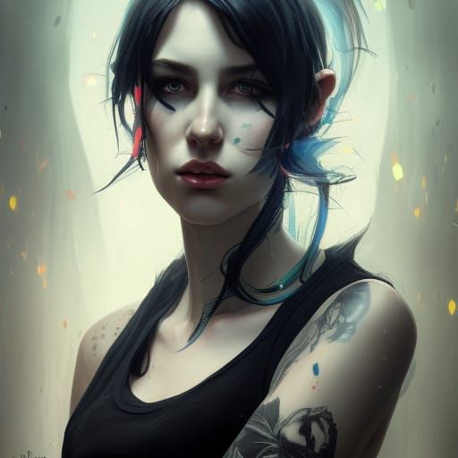 Emo Goth Portrait in Hyperdetailed Digital Art