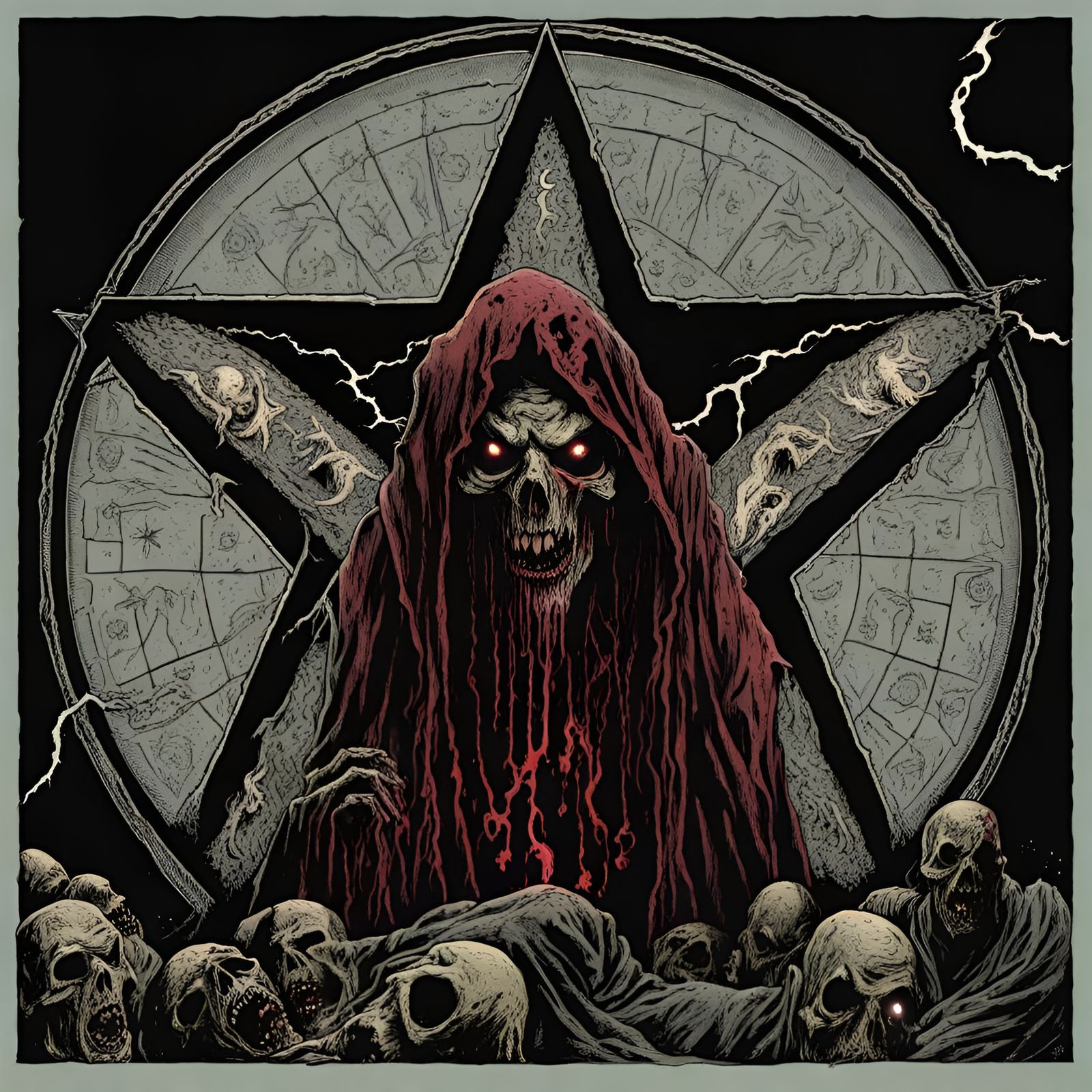 Zombie Armageddon: Necronomicon in Creepy Black Metal Style