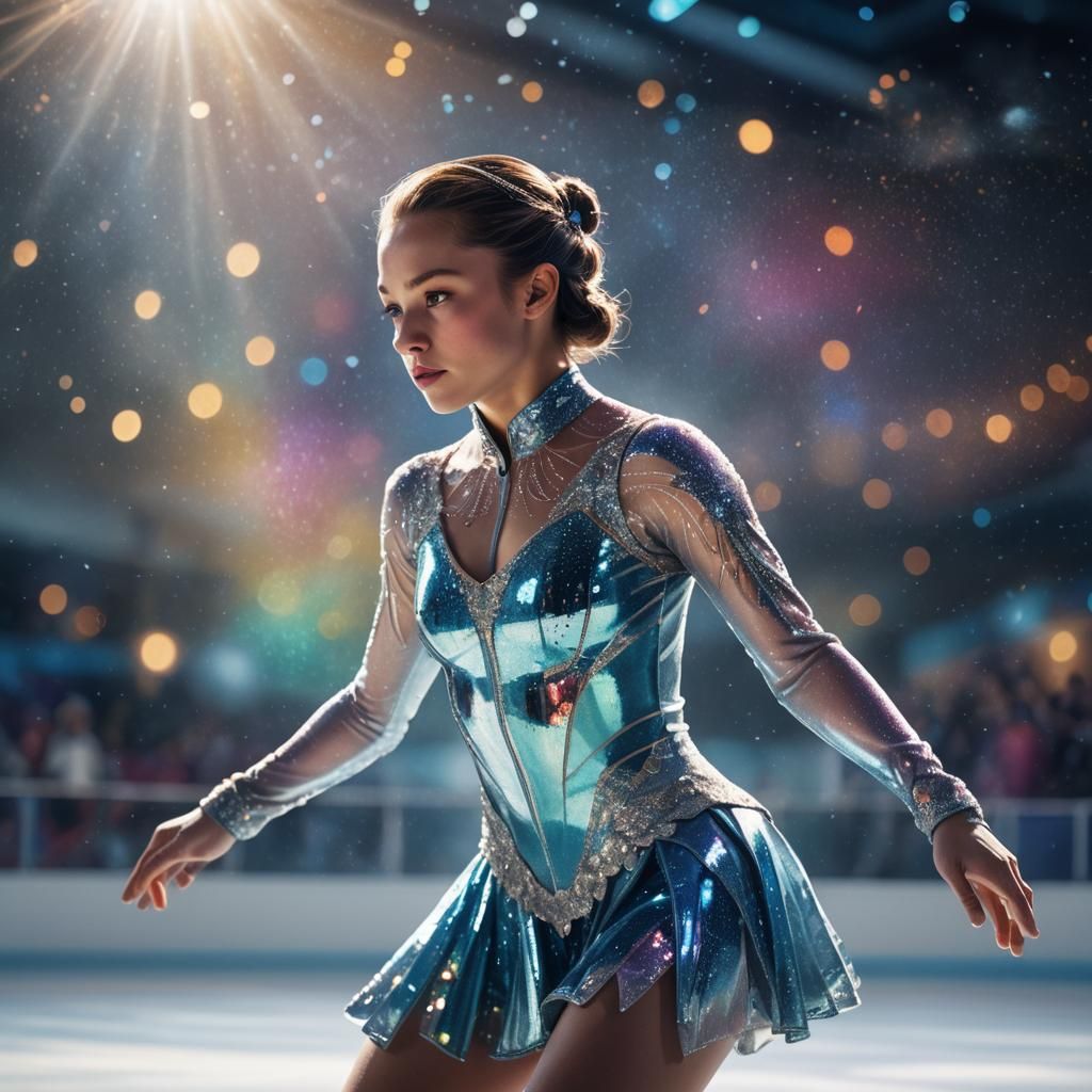 Figure Skater Poised for Competition: Hyperrealistic Concept...