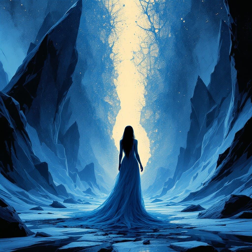 Majestic Blue World Melts Away in Ethereal Devastation