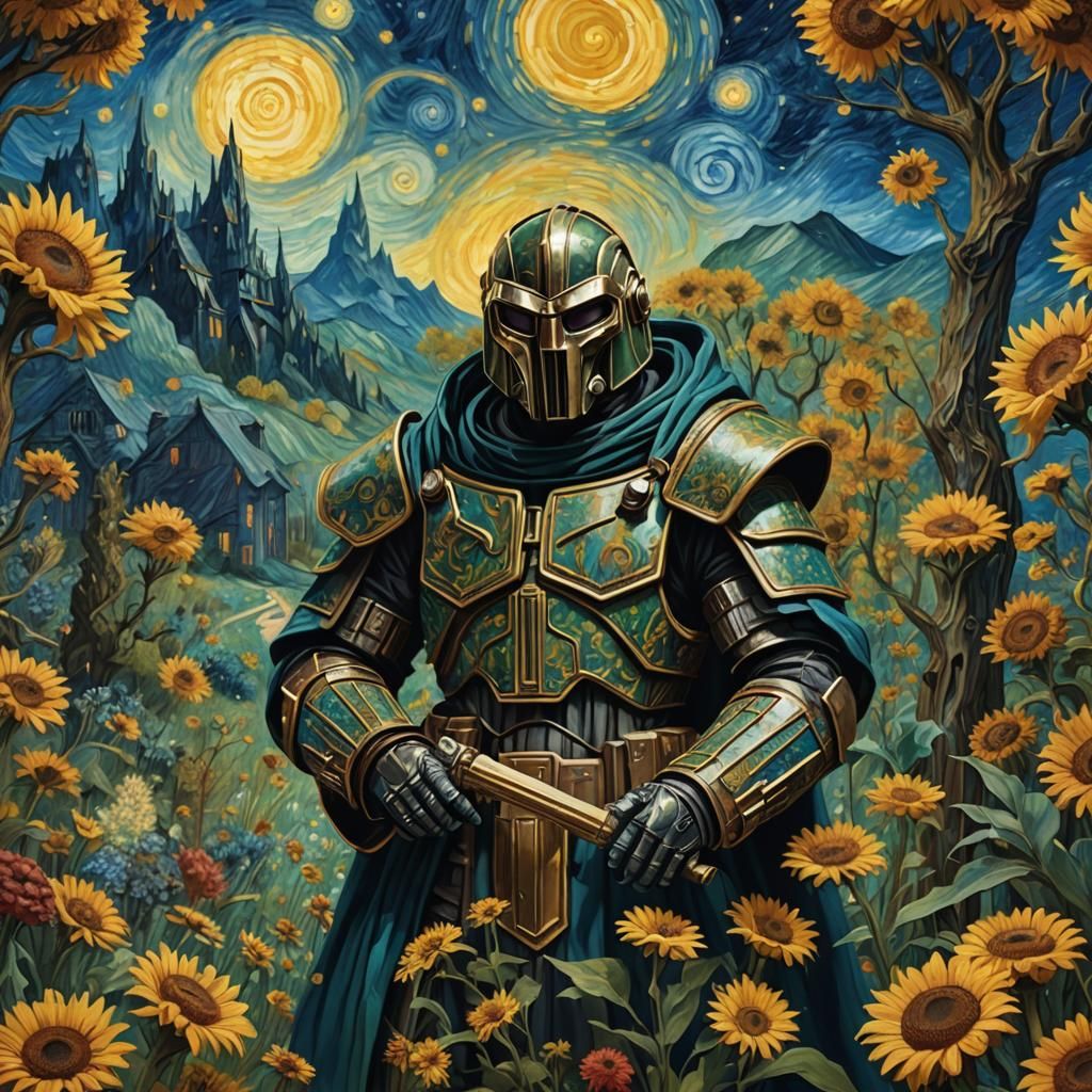 MF DOOM as Detailed Impasto Style Portrait