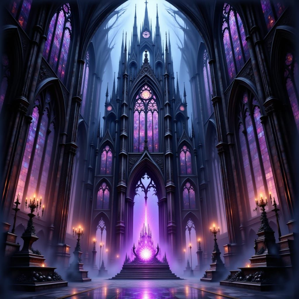 Gothic Cathedral of Spellfire in Twilight