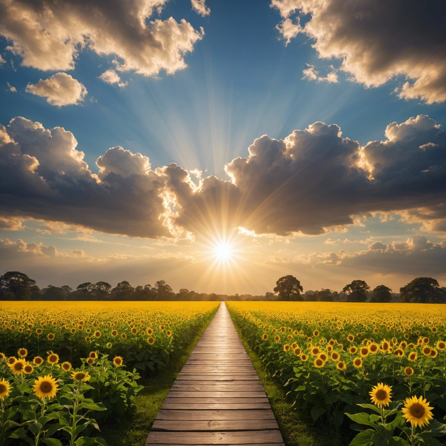 Divine Sunshine Illuminates Path in Bright Soft Focus