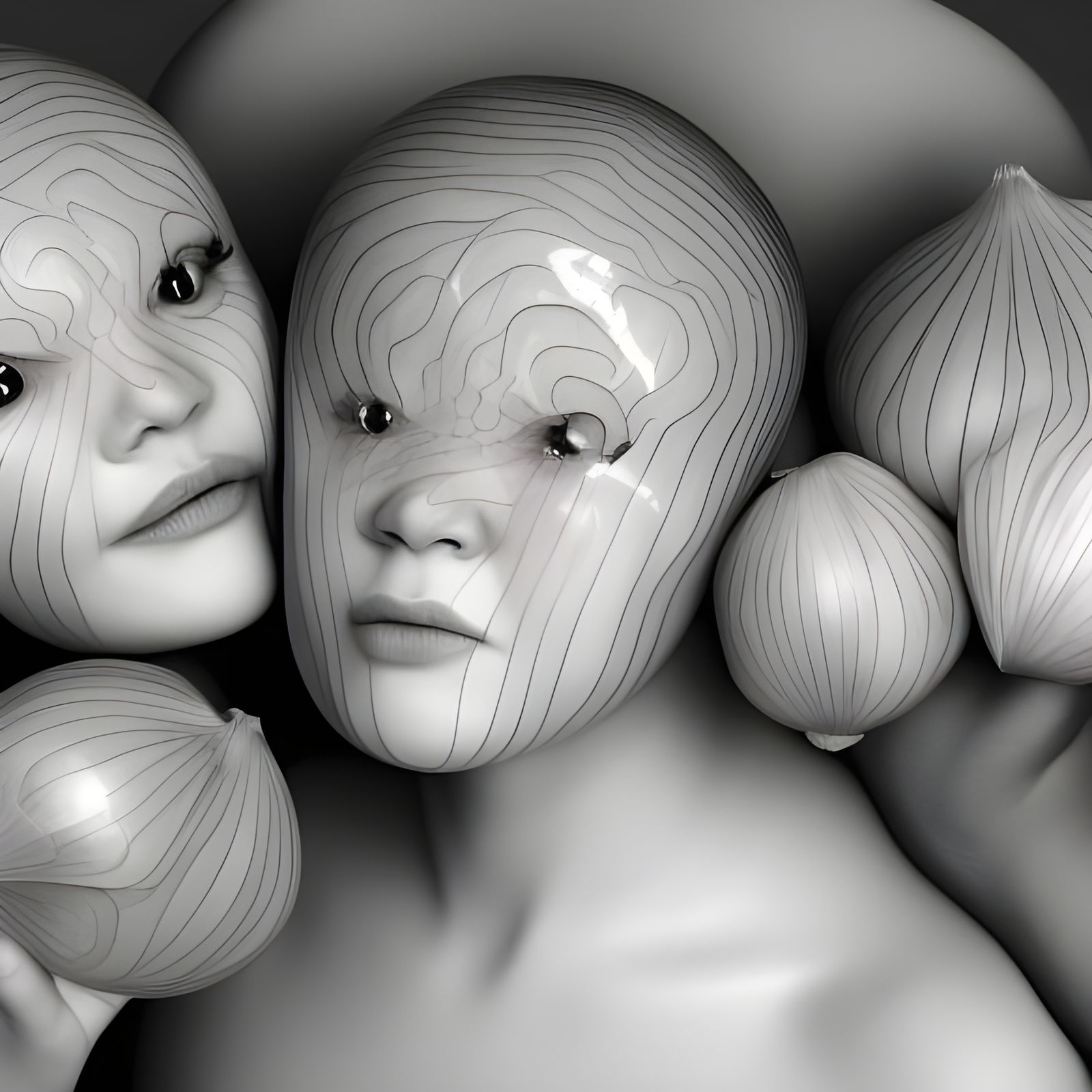 Crying Girls with Onions: Hyperdetailed Digital Art