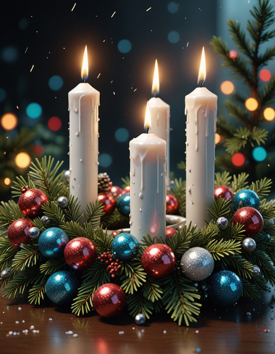 Stunning Advent Wreath in Hyperrealistic Artistic Style