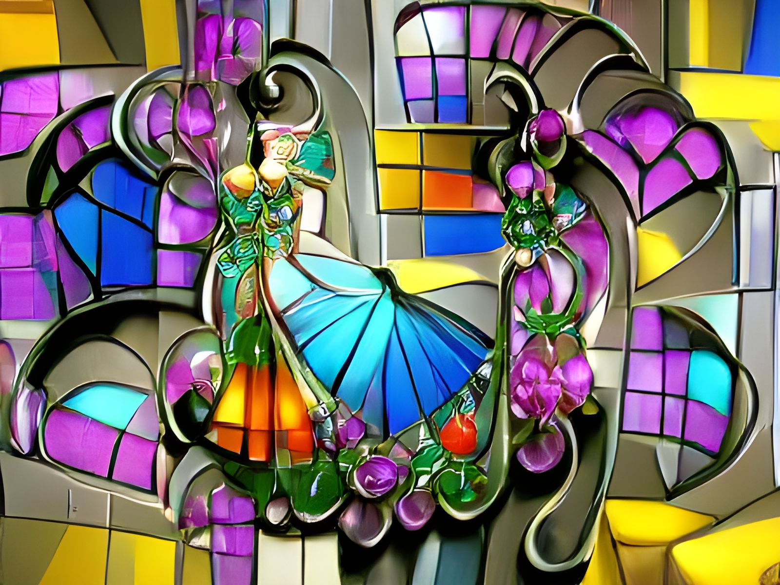 Stained Glass Fantasy Art Deco Design