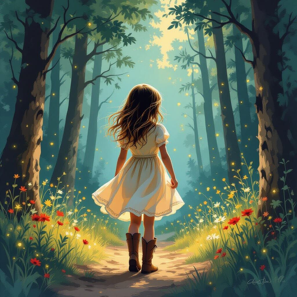 Mystical Woods: Young Girl in Earthy Tones