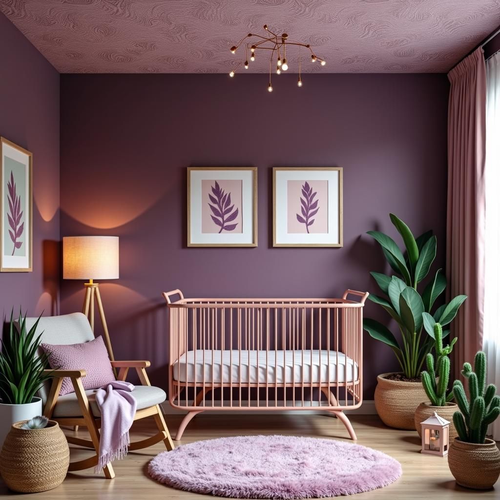 Amethyst Hues Create Dreamy Nursery with Fairy Lights