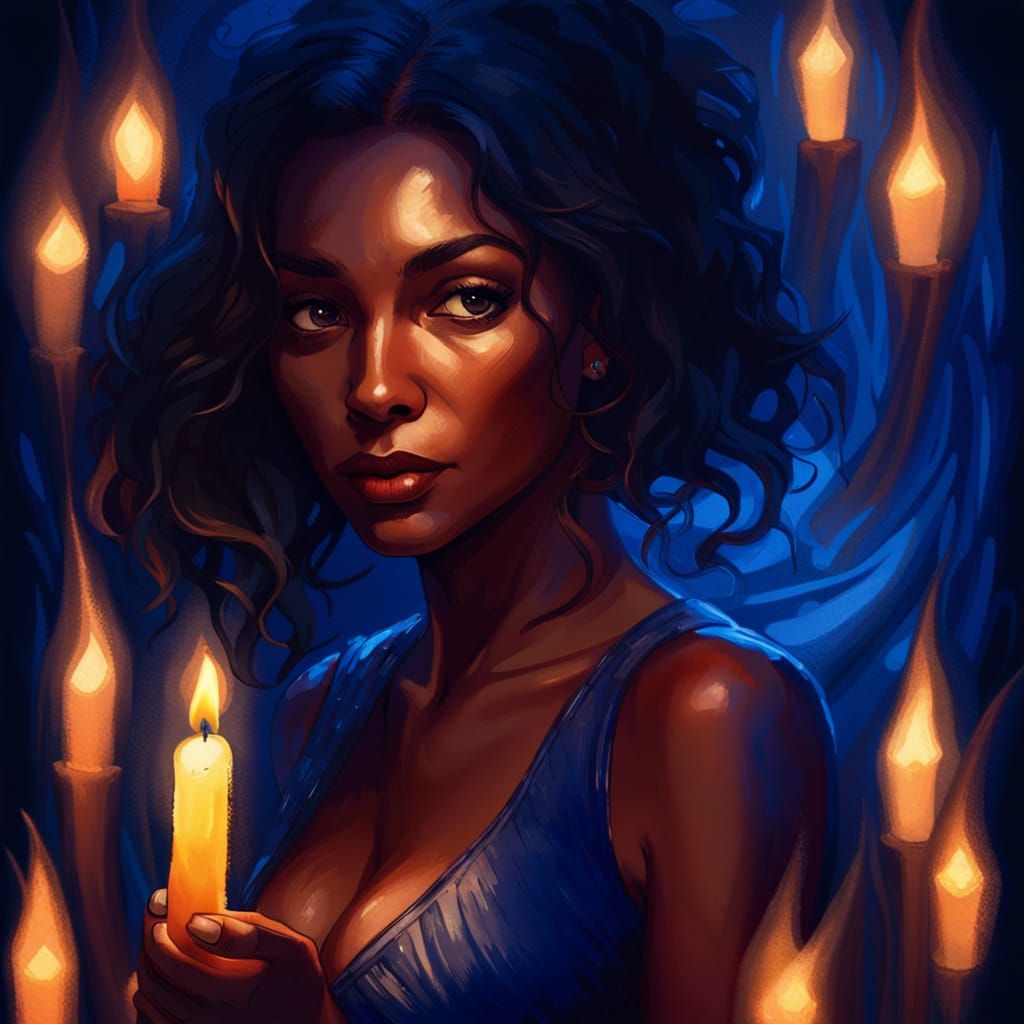 Candlelit Portrait in Van Gogh Inspired Style