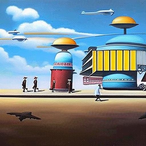 Drab Surreal Painting of the Daily Grind