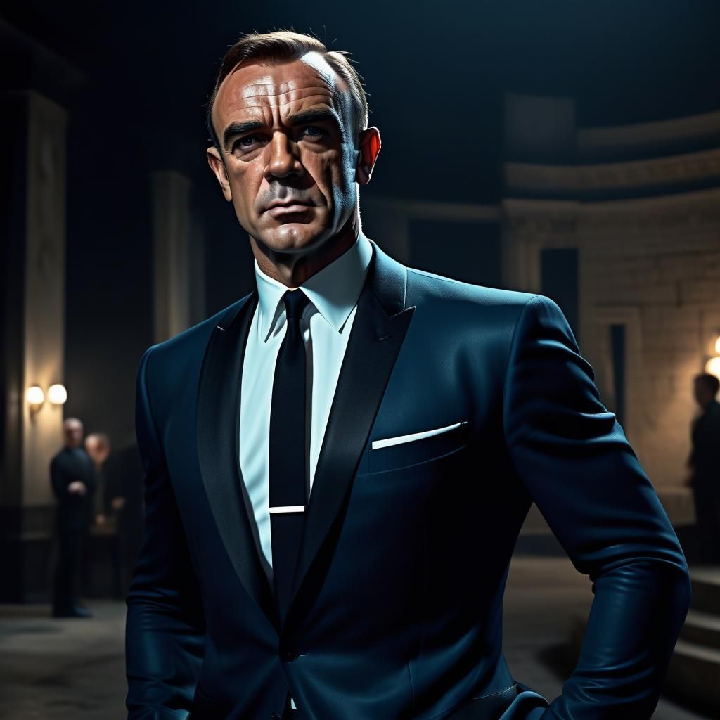 Sean Connery as James Bond in Colorful Realism