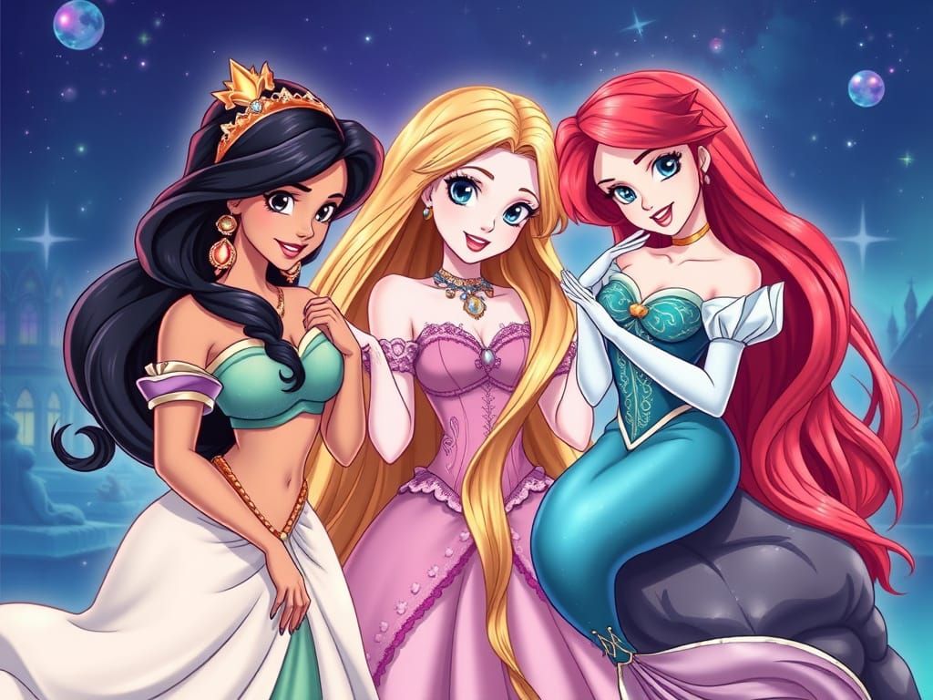 Disney Princesses in Epic Anime Fantasy
