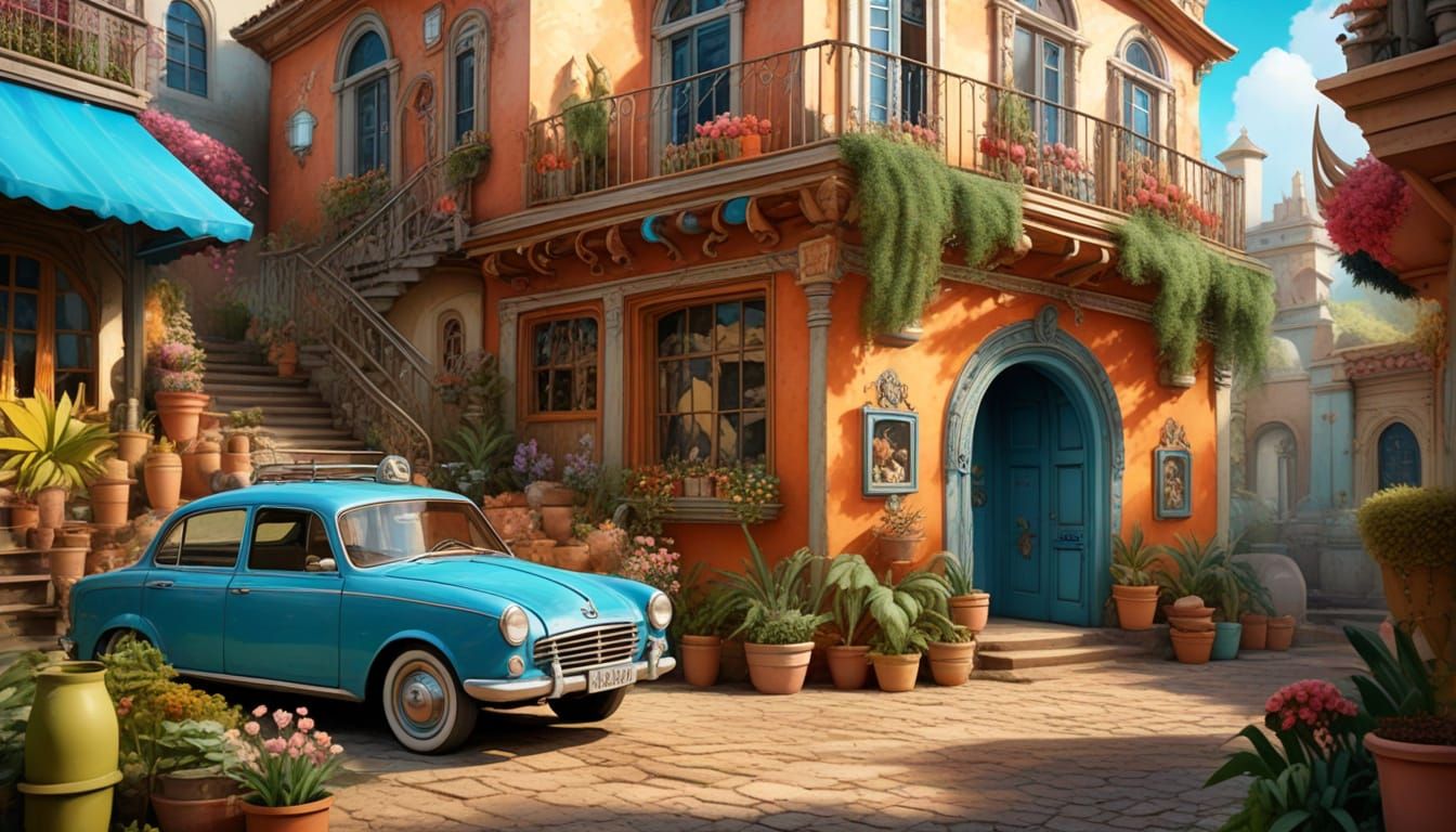 Kidcore Scene in Liminal Space as Watercolor CGI