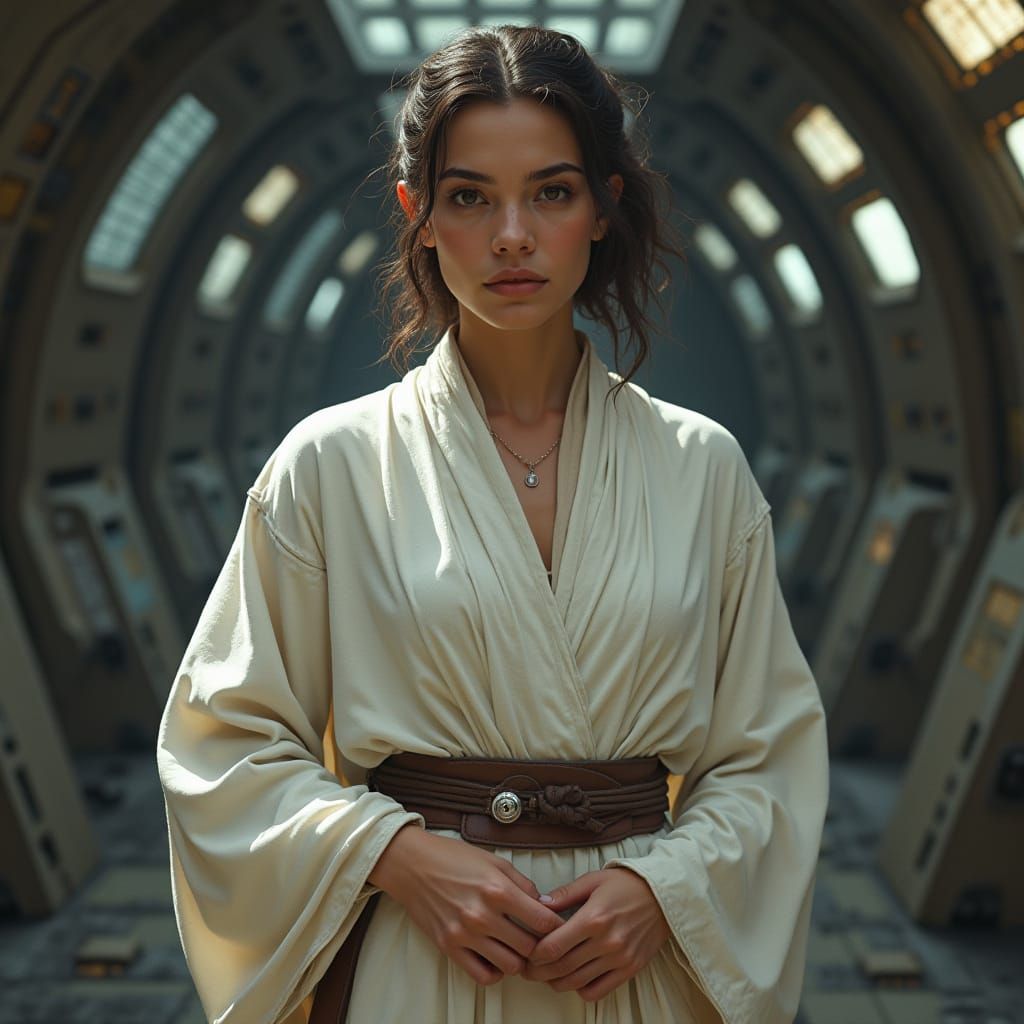 Rey Skywalker Inspired Sci-Fi Female in Distressed Star Wars...