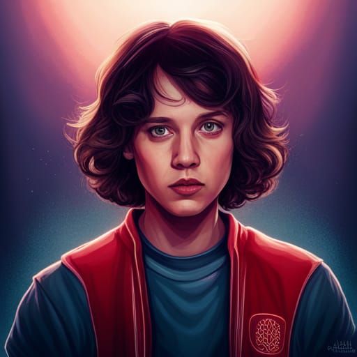 Hyperdetailed Stranger Things Portrait in Modern Style