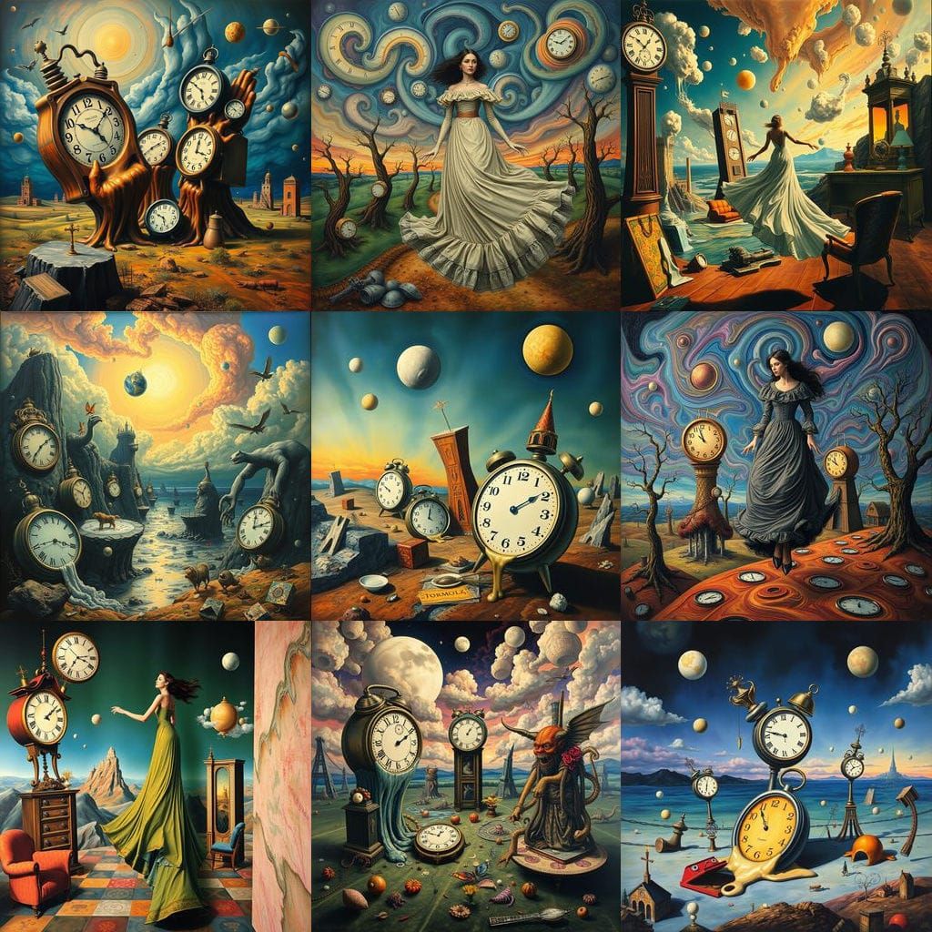 Surrealistic Dreamscape with Unsettling Juxtapositions