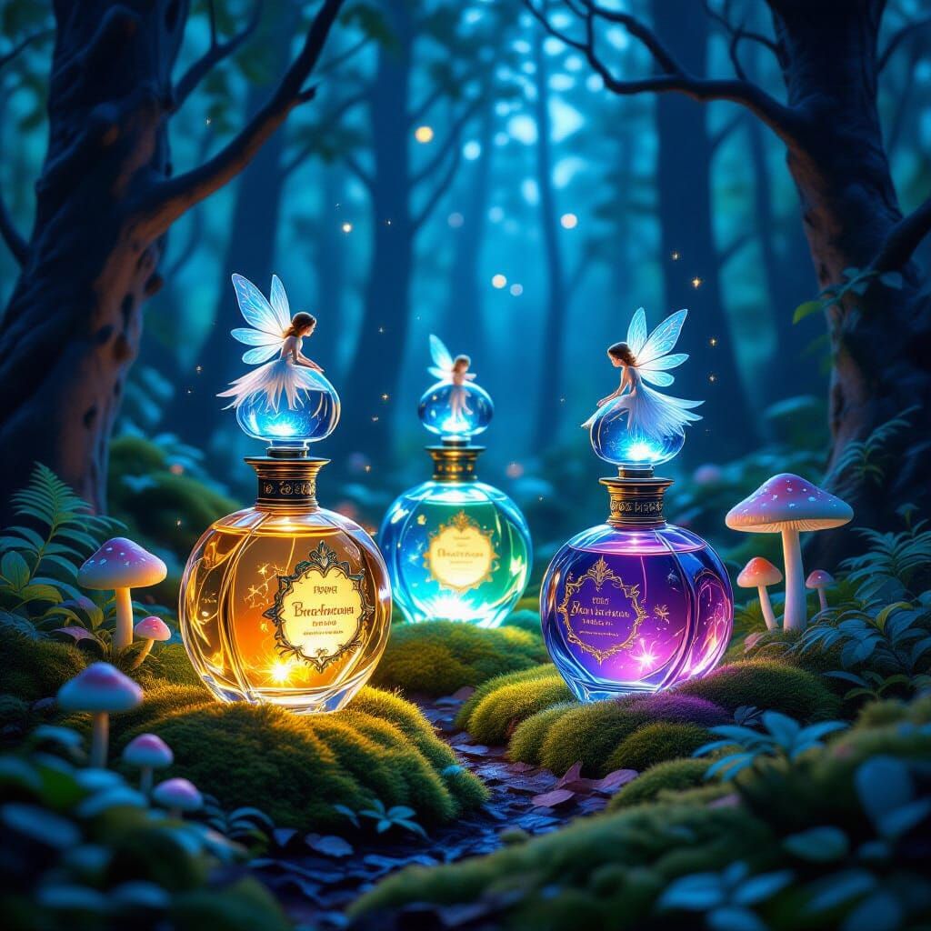 Bioluminescent Fairy Forest in Hyperrealistic Style