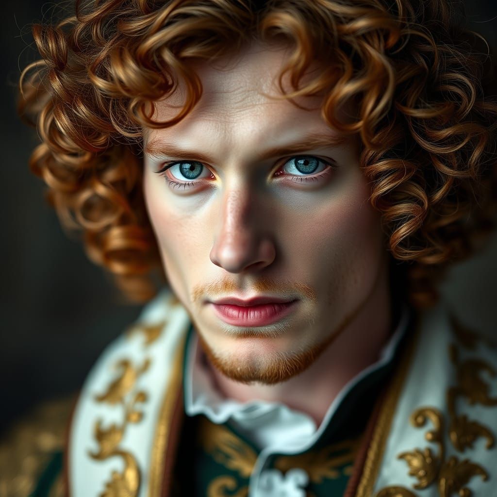 Fantasy Mage Portrait with Auburn Hair