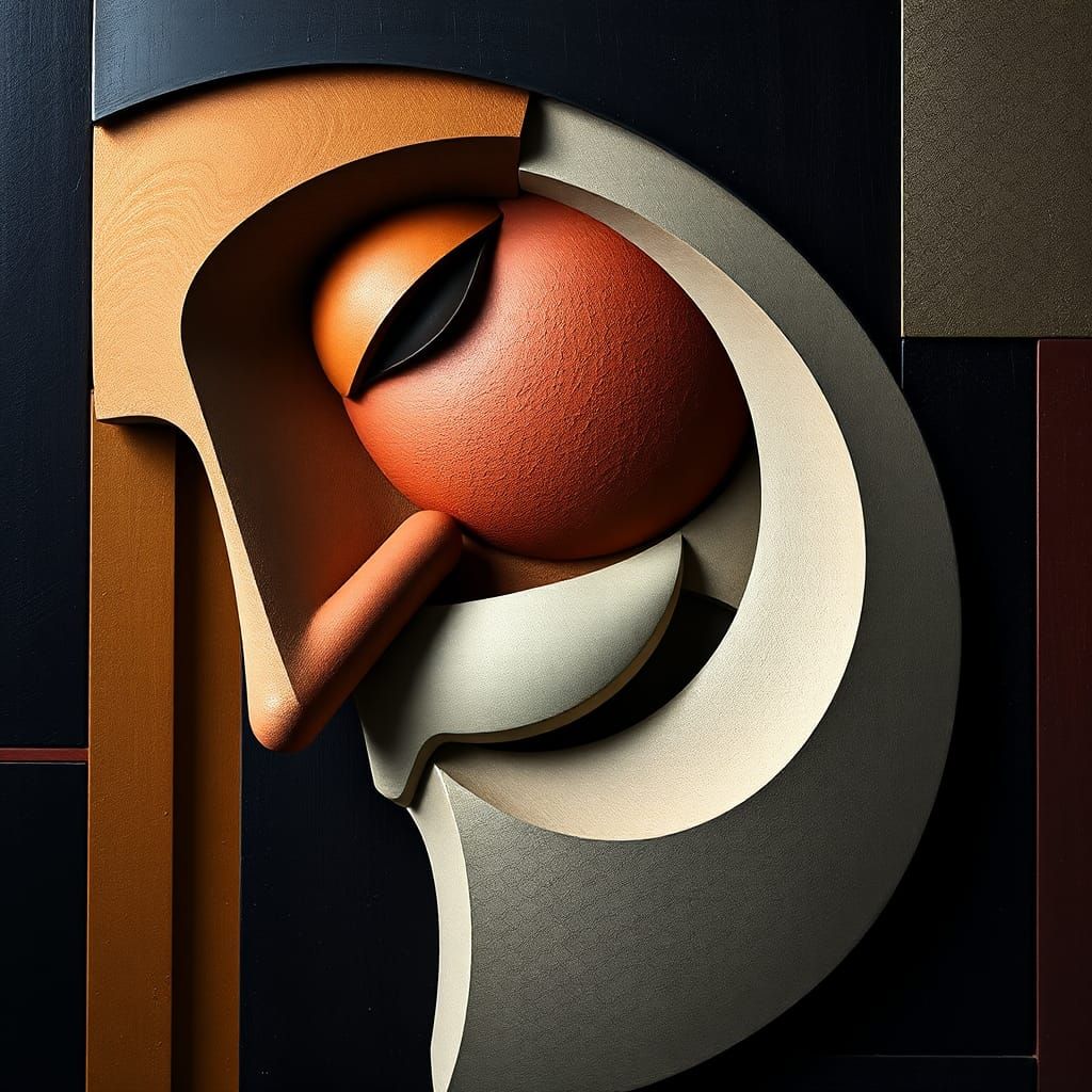 Abstract Cubism Composition in Euclidean Style