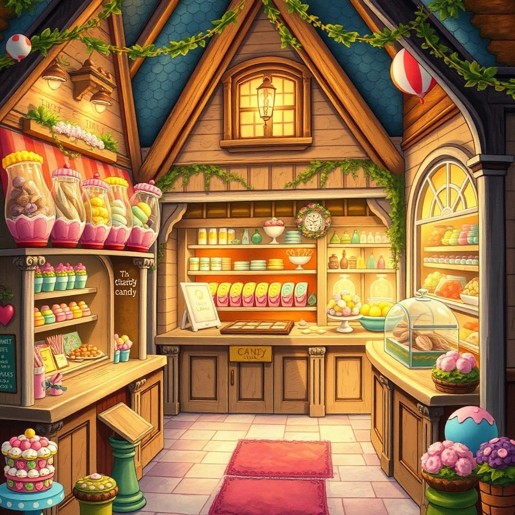 Whimsical Candy Shop Near Wizarding School