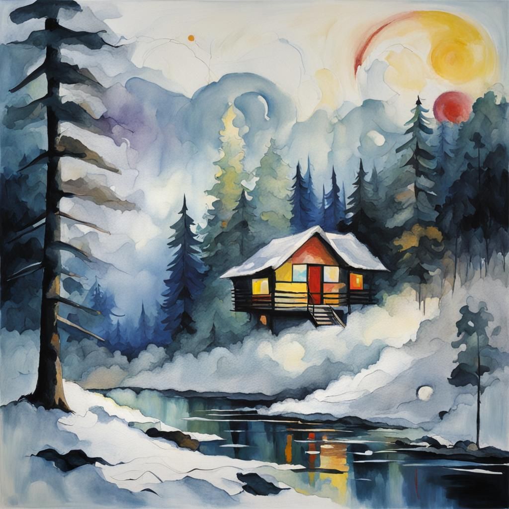 Abstract Geometric Composition in Kandinsky Style