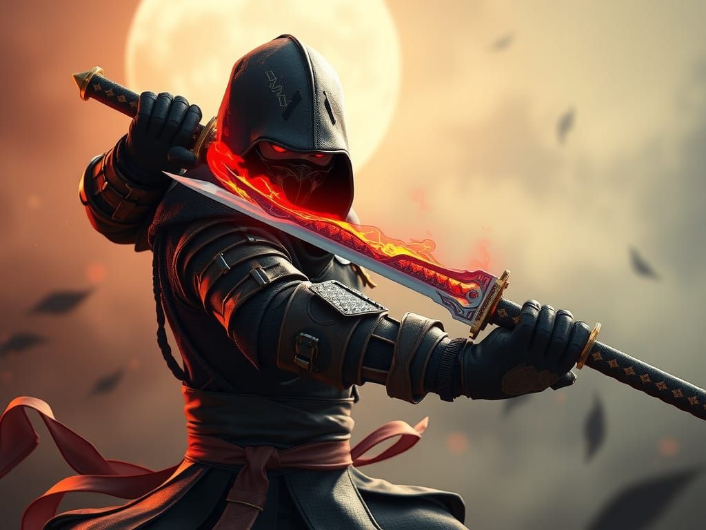 Ethereal Shadow Warrior Wields Spectral Blade