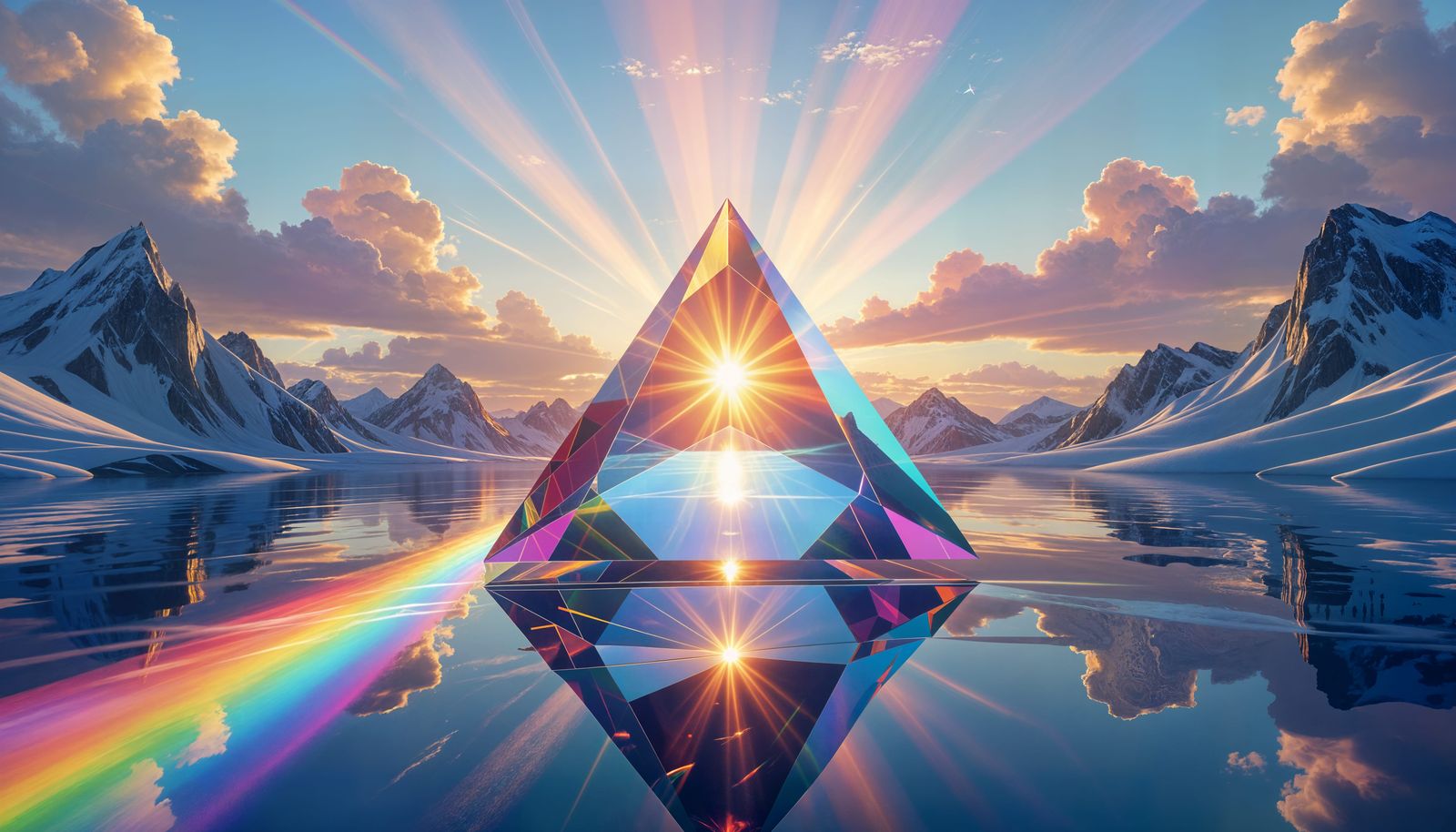 Rainbow Light Prism with Double Exposure Effect